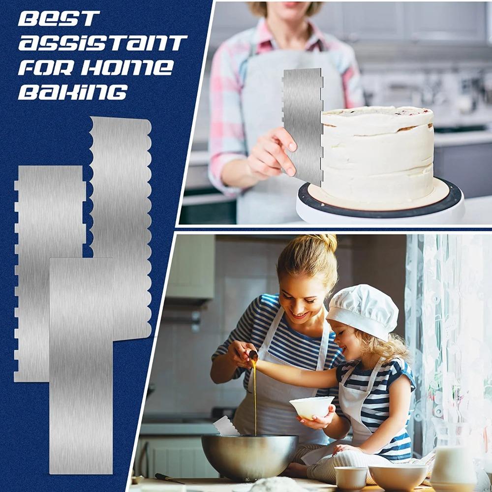 Saw Tooth Edge Decorating Contour Comb Triming Stainless Steel Cake Scraper Multifunctional   DIY