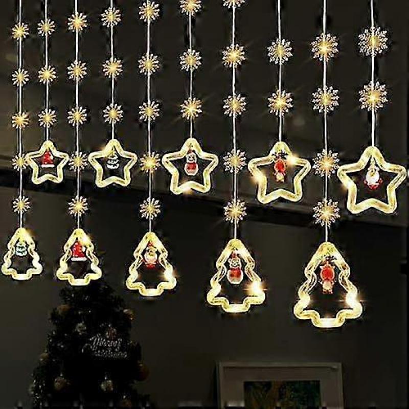 LED Light Curtain with 8 Modes, USB Christmas Decoration for Windows, Mood Lighting for Parties and Interior