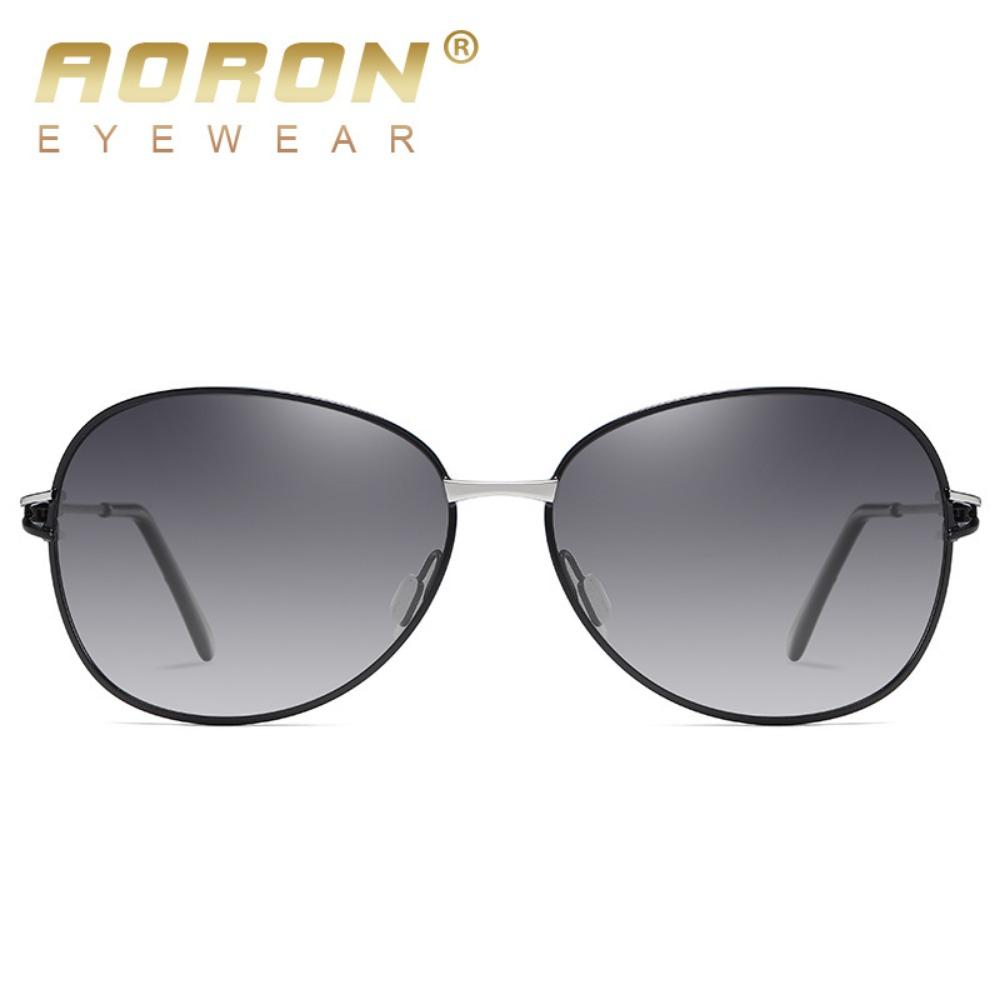 aoron Women's Gradual Change of Color Polarized Sunglasses Two-color Fashion Metal Sunglasses Women's Glasses