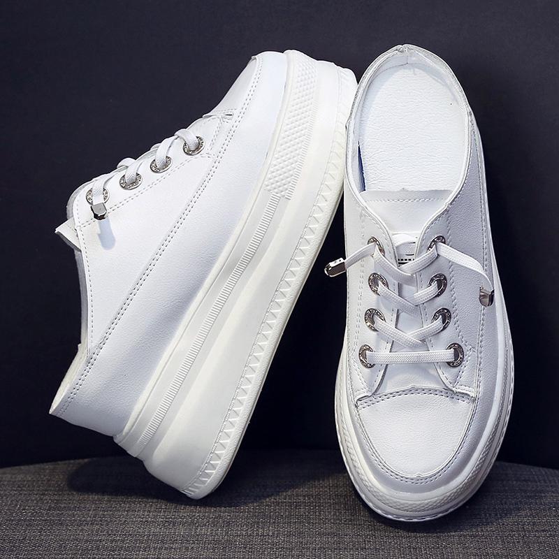 

Модные тапочки из искусственной кожи на высоком каблуке 8 см, женская обувь, летние тапочки 2024 года для женщин, тапочки, женские туфли, женская мода 39 белый