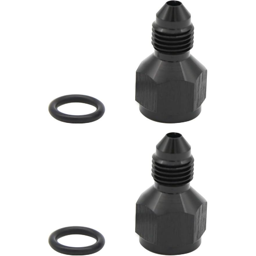 Female to Male Reducer 4AN to 3AN Reduce adaptor Aluminum JIC AN4 Female to Male AN3 Flare Thread Hose Reducing Fittings Black, Pack of 2