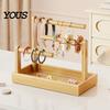 Space Saving Desktop Organizer Wooden Headband Holder Stand, Hair Accessories Tray for Hairbands, Scrunchies, Stand Ties, Bows & Clips, Jewelry