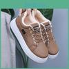 Sneakers Plushlined Womens Thermal Winter Casual Shoes With Thick Pvc Sole Laceup Design And Faux Furry Interior For Warmth And Comfort Shoes