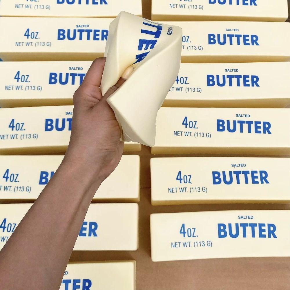 Release Hand Big Butter Stick Squeezing Toy Sensory Realistic Cheesecake Bars For Adult