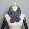 New Style Women Winter Real Rabbit Fur Scarf Lady Warm Rabbit Fur Scarves Knit Natural Real Rabbit Fur Ring Casual Muffler