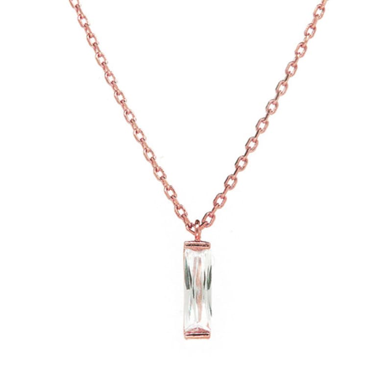 Shertz Square Crystal Pendant Necklace (14k)