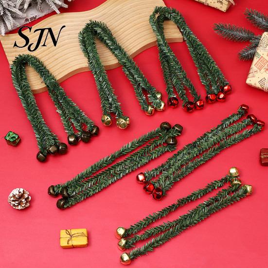 Lifelike Christmas Greenery 11.8 Inch Garland Ties for Banister Bells, Decorative Twist Ties, Reusable Indoor Party Ornament Wall Artificial