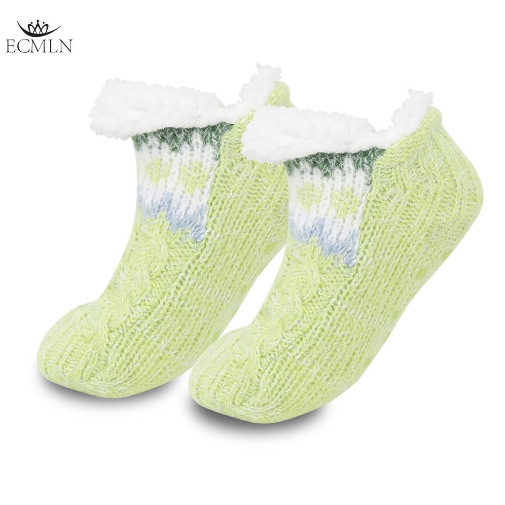 Women Slipper Socks Knitted Warm and Fluffy Fleece Lined Non Slip Socks Winter Socks Home Sleeping Socks for Bed Socks