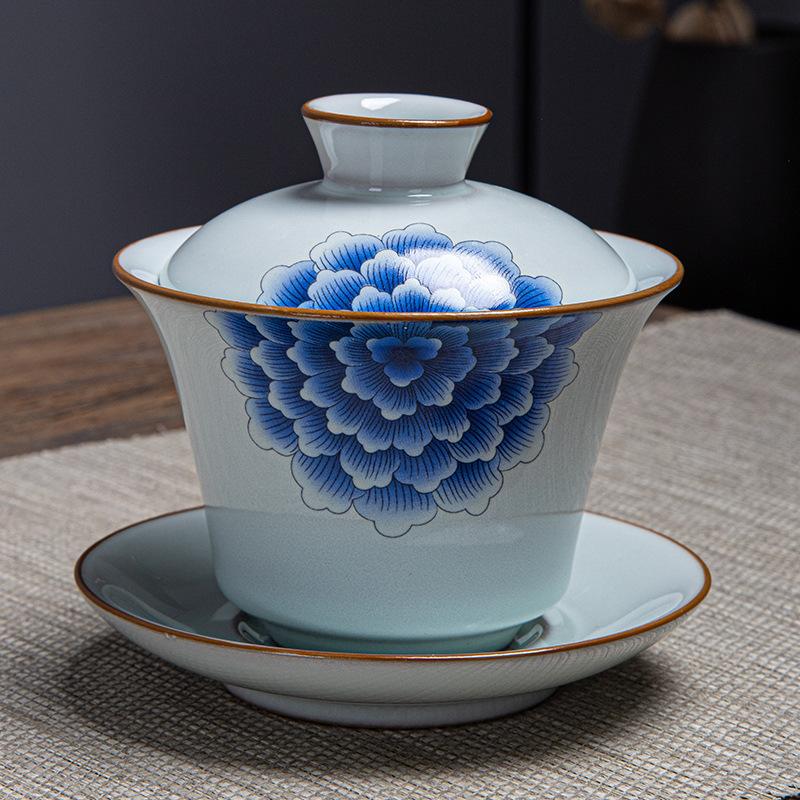 New Kung Fu Tea Set Cover Bowl Household Simple Teapot Tea Cup Official Kiln Set Gift Box Tea Set