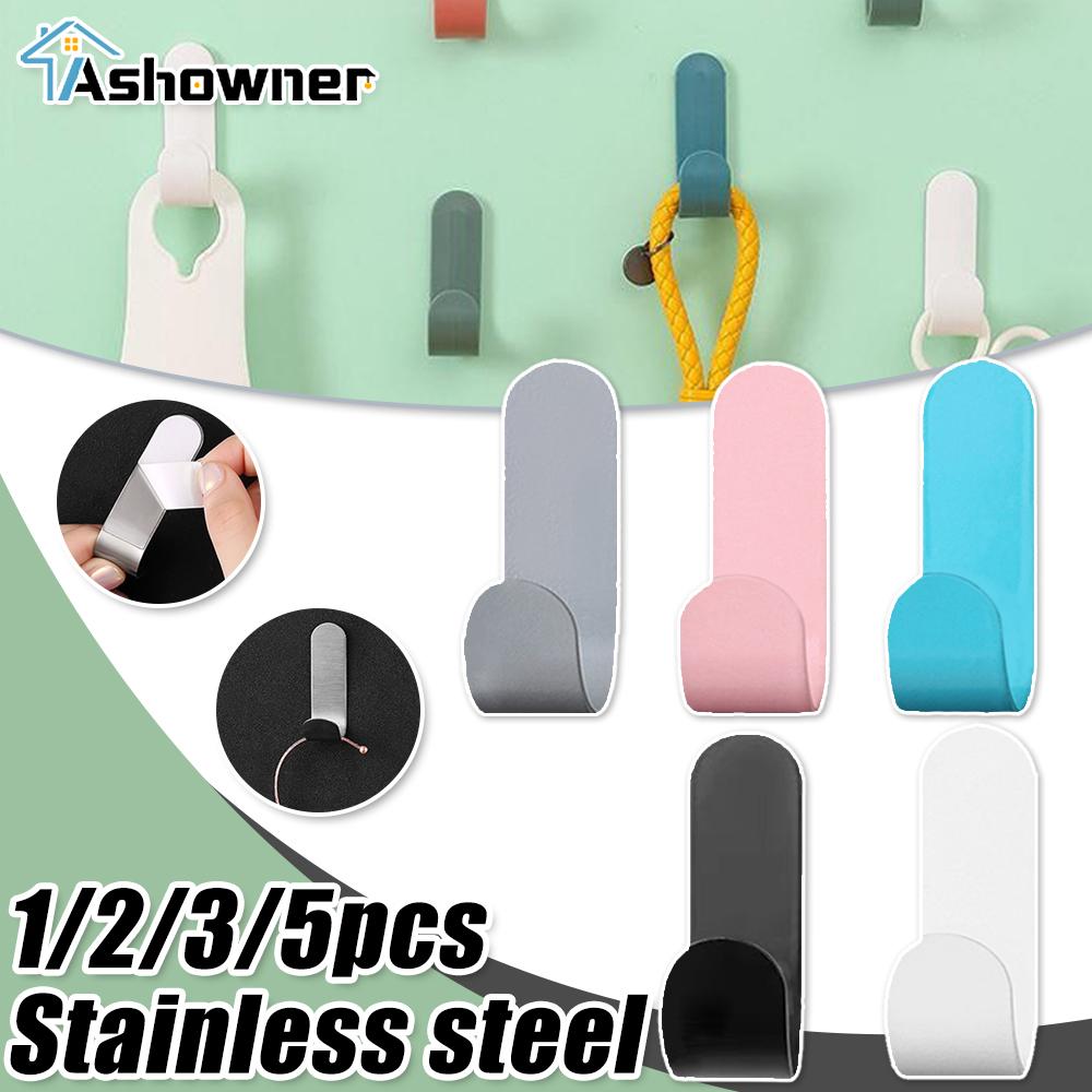 

J-type Hook Adhesive Used For Wall Finishing Hook Stainless Steel Hook Punch Free Hardware Shelf Hook For Bathroom Kitchen Tool 1PC