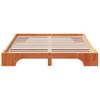 Bed Frame Wax Brown 140 X 200 Cm Solid Pine Wood