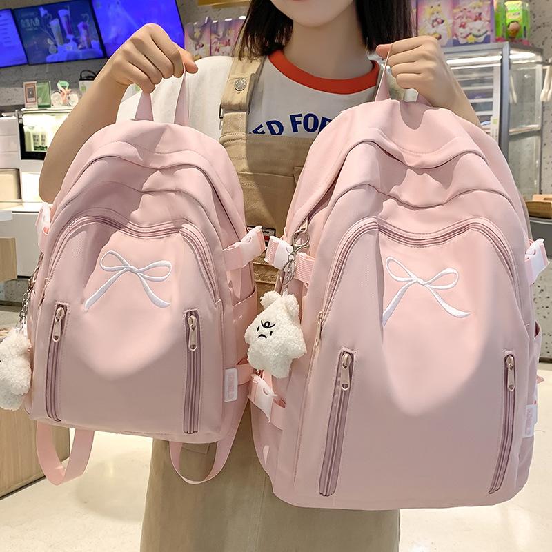 Schoolbags for Children Elementary School Students  Girls Junior High School Students with Bows and Small Backpacks