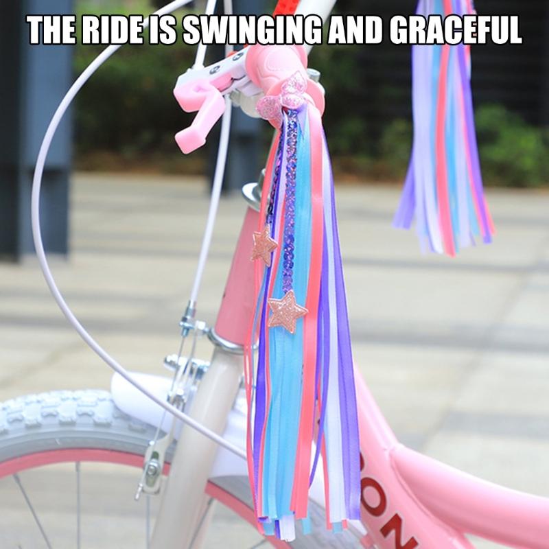 Fashion Bike Handlebar Streamers Colorful Bike Tassels Ribbon Funny Bicycles Ornaments for Girl Boys Easy To Use