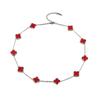 Steel-colored Four-leaf Clover and Ten-flower Necklace Clavicle Chain Fashionable and Non-fading Necklace for Women