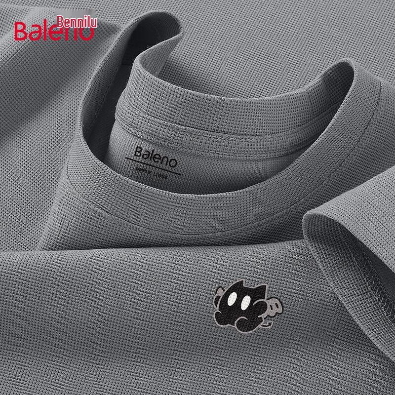 

Baleno Men s Waffle Weave Breathable Round Neck Short Sleeve T-Shirt L