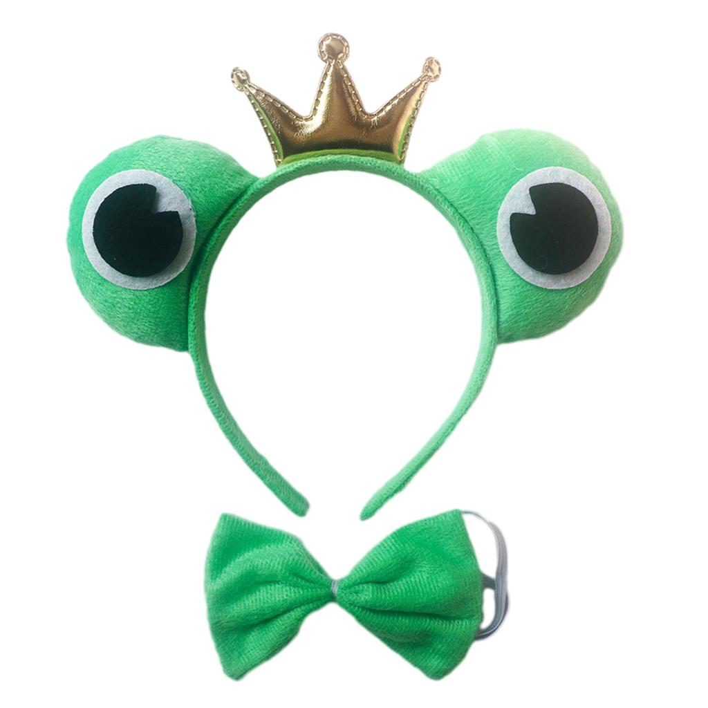 Cartoon Headbands Frog Hair Hoop Prince Bowtie Halloween Hairband Princess Cartoon Headwear Bowtie Set