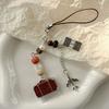 Vintage Style Airplane Charm Phone Strap Adjustable Length Suitcase Pendant for Personalized Fashion and Versatile Use