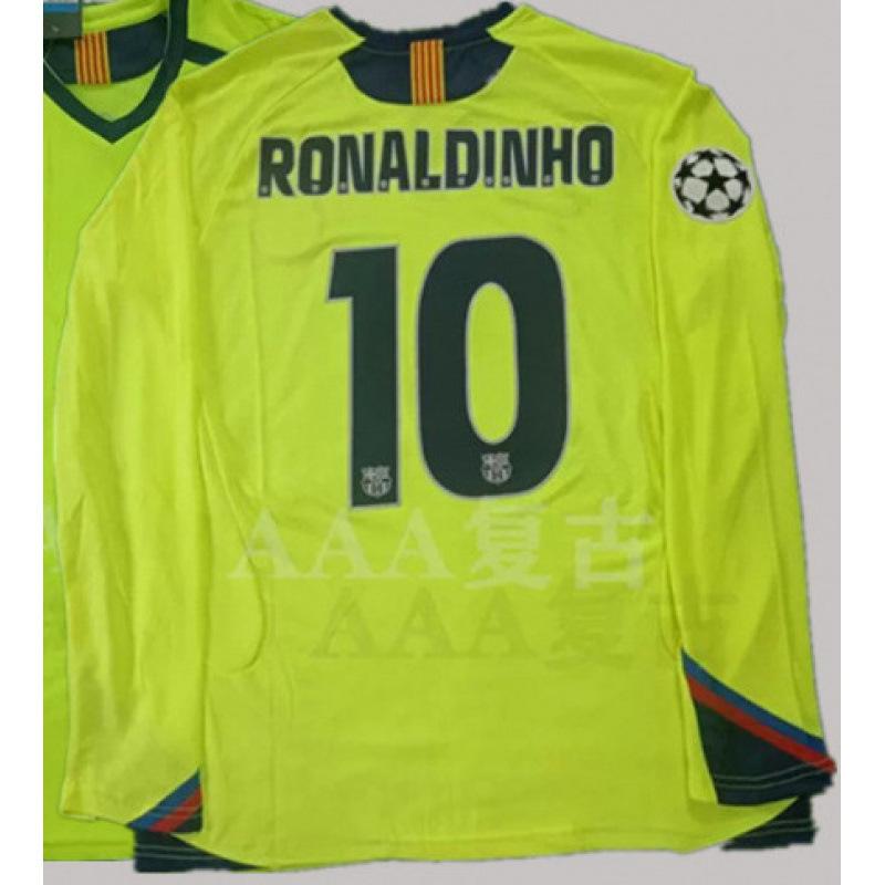 Vintage Jerseys, Soccer Uniforms, AC Ronaldo, Ronaldinho, Zidane, Long-sleeved Sportswear, National Team Uniforms