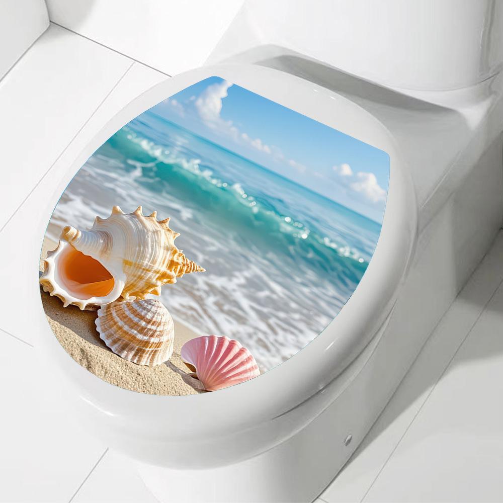 Shangyi Wasserdichter PVC Strand Muschel Abnehmbarer Toilettenaufkleber