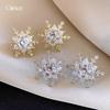 Zircon snowflake earrings stud earrings temperament exquisite earrings design sense niche