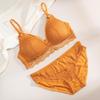 Girls' Rimless Lace Underwear Set: Thin Cotton Cup Bra & Sling