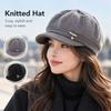 Windproof Pumpkin Beret Hat Thickened Beanies Hat Ear Protection Cap  for Middle Aged Women