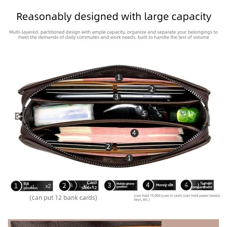 Men's lychee pattern business clutch bag