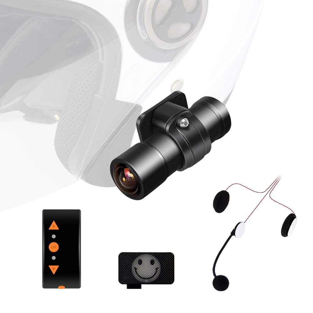 Motorcycle Dash Cam 170° Wide Angle Continuous Recording Remote Control Table Light with Cable