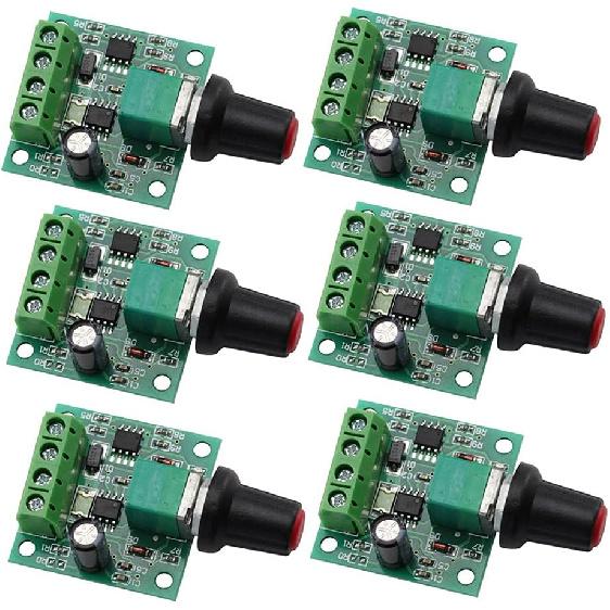 6PCS DC PWM Motor Speed Controller 1803BK 1803B Adjustable Driver Switch with Speed Control Knob DC 1.8v 3v 5v 6v 12v 2A 30W Low Voltage