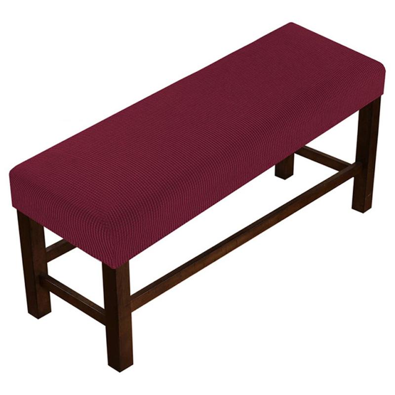 Stretch Jacquard Dining Long Bench Cover Thickened Living Room Anti-Dust Removable Bench Slipcover Washable Bench Seat Protector