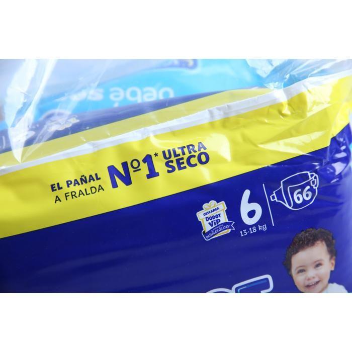 Pieluchy dla niemowląt Dodot bardzo duże JP T6 66SZT.