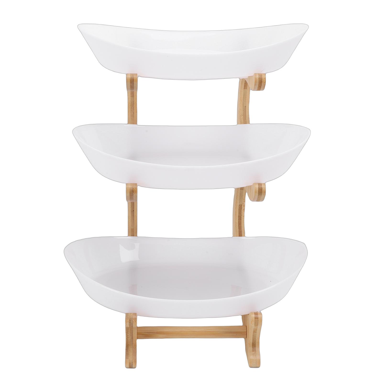

Multiple Tier Fruit Stand with Wooden Stand Fruit Bowls Versatile Fruit Basket Stand for Kitchen Living Room білий
