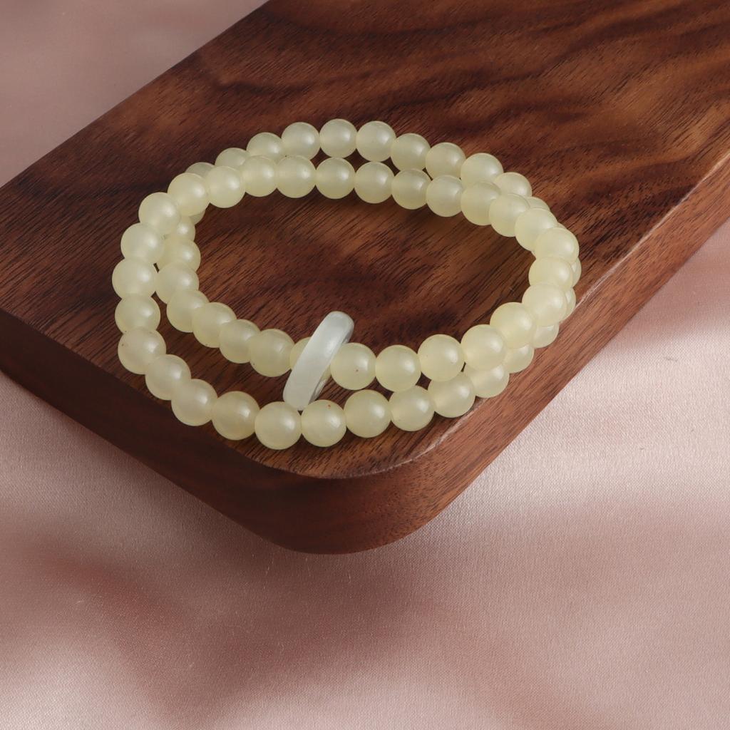 Armband Shijia Perle Topas Aquamarin Grüner Jade Laufender Ring Doppelkreis Kristallarmband Einfach, Klein und Frisch