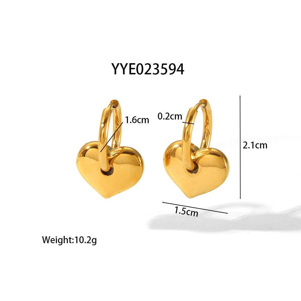 Золотые серьги-кольца из нержавеющей стали с подвеской в виде сердца для женщин, круглые, пирсинг, висячие гвоздики
