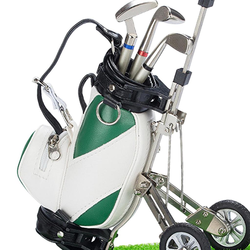 Golf Bag Miniature Pen Holder Souvenir 20x12x20cm Decorative Desk Toy for Home Office Book