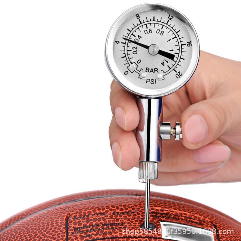 Universal Metal Air Pressure Gauge for Basketball, Football, Volleyball - Pointer Type Tester