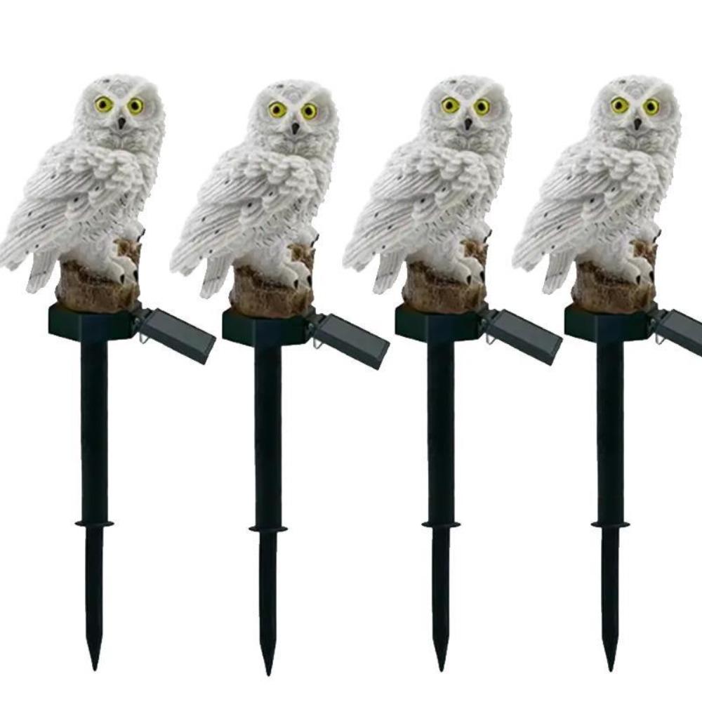4pcs Solar Garden Light Outdoor Owl Solar Garden Stake Light Waterproof Warm White Led Light For Garden Patio Lawn Walkway Decor
