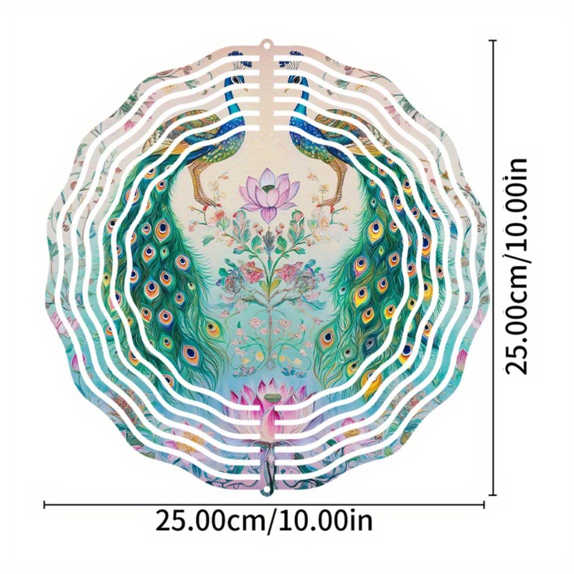 

10-дюймовый подвесной колокольчик ветра Элегантный гибкий дизайн для украшения балкона, лужайки с вращающимся на 360 градусов крючком Идеальный подарок на весну, лето 01A