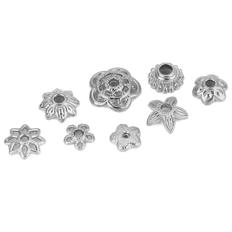 10pcs Stainless Steel Beads Caps Covers Earrings Making PVD Never Fade 6 8 Mm End Spacer Beads For DIY Necklace Jewelry Findings
