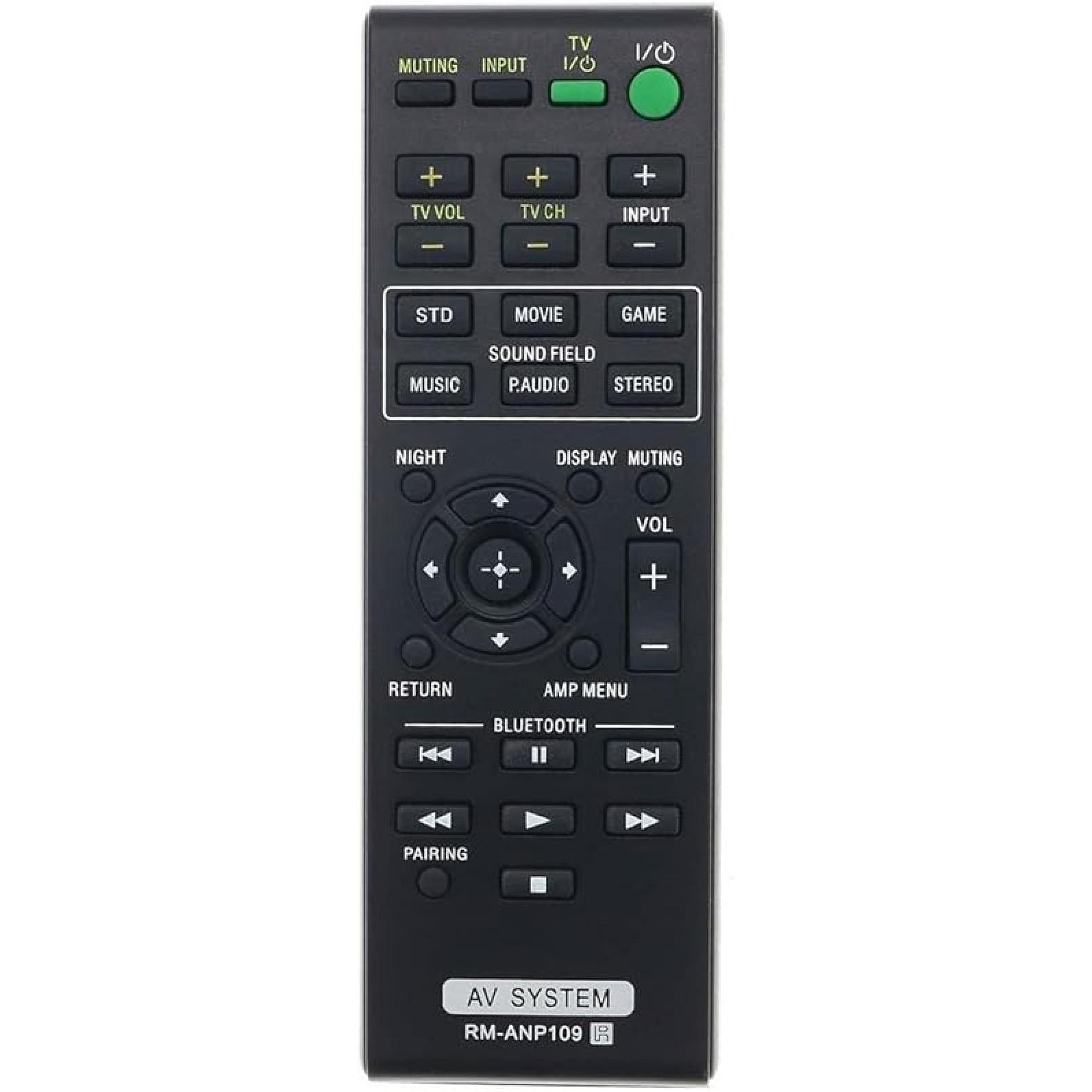 New RM-ANU159 Replacement Remote Compatible with Sony Sound Bar HT-CT60 /C SA-CT60 SA-CT60 RM-ANP109
