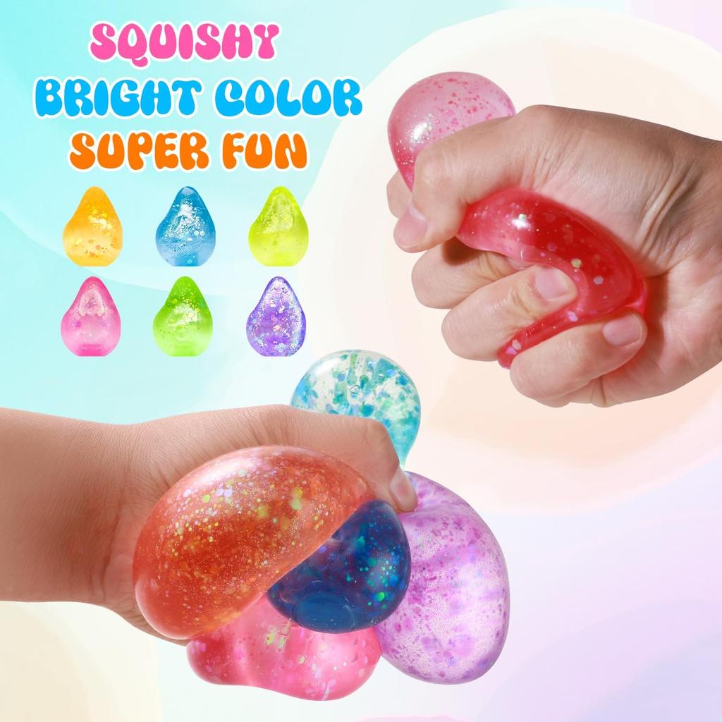 Water Drop Maltose Stress Relieving Ball Pinching Toy Soft Transparent Silicone Stress Relief Squeeze Adult Kids Toy Ball