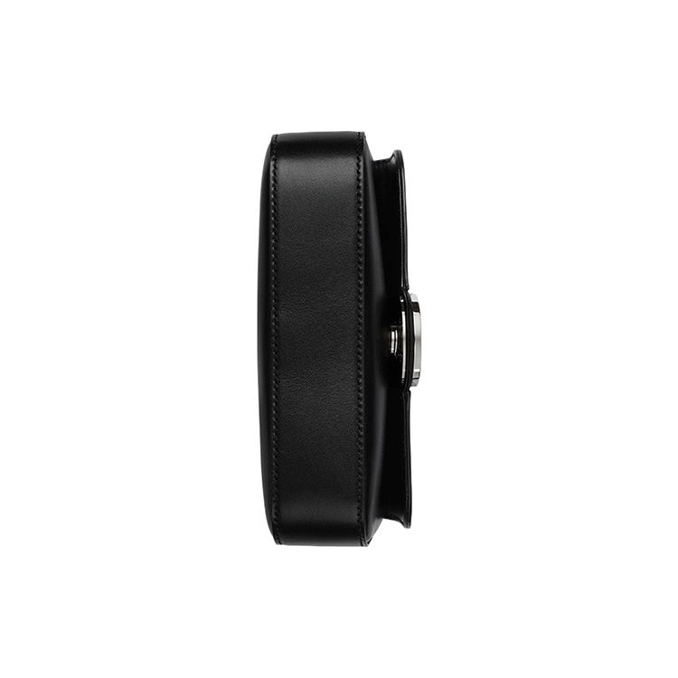 Gucci Interlocking G Black Leather Mini Crossbody Bag With Silver Hardware For Women Daily Use
