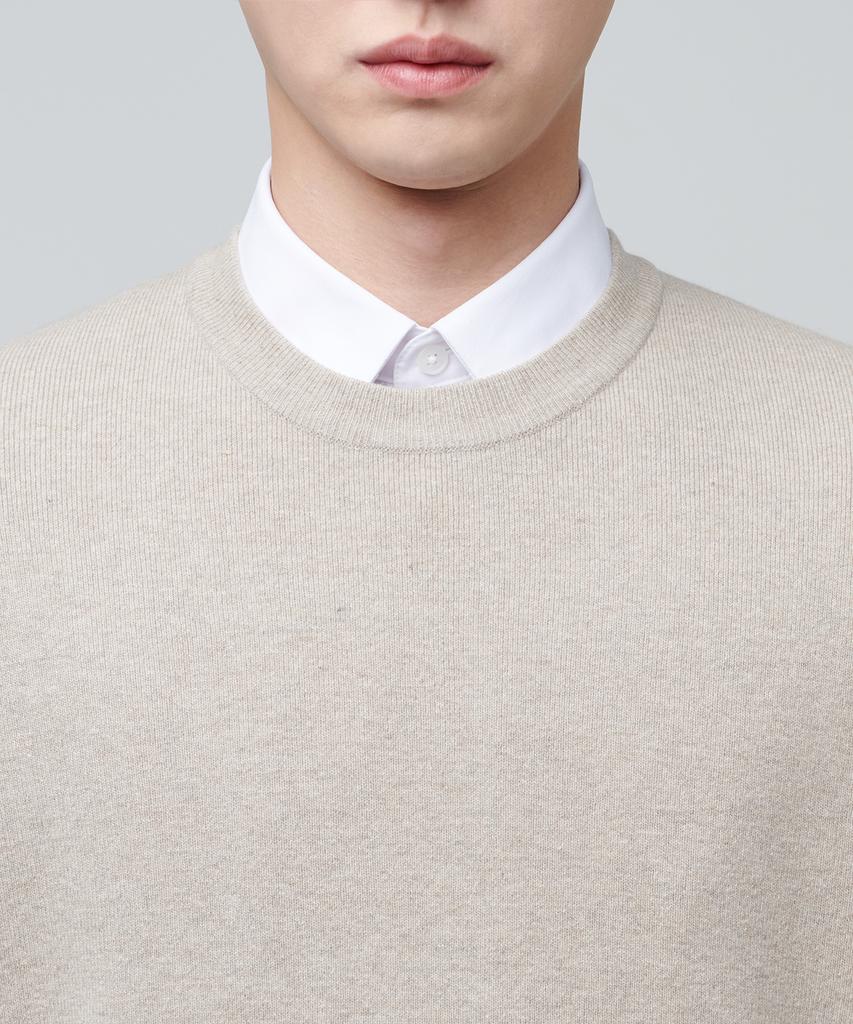 MUSINSA STANDARD Lambswool Crew Neck Knit Vest [Mushroom]