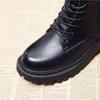 Soft Leather Thick Bottom Women's Zipper Thick Boots