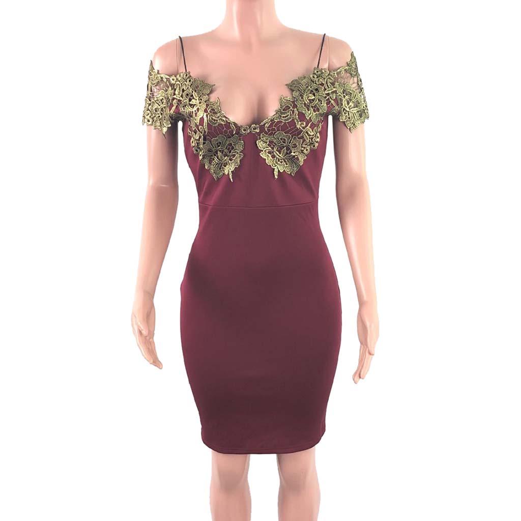 Buy Womens Sexy Lace V-neck Bodycon Cocktail Ladies Party Club Mini ...