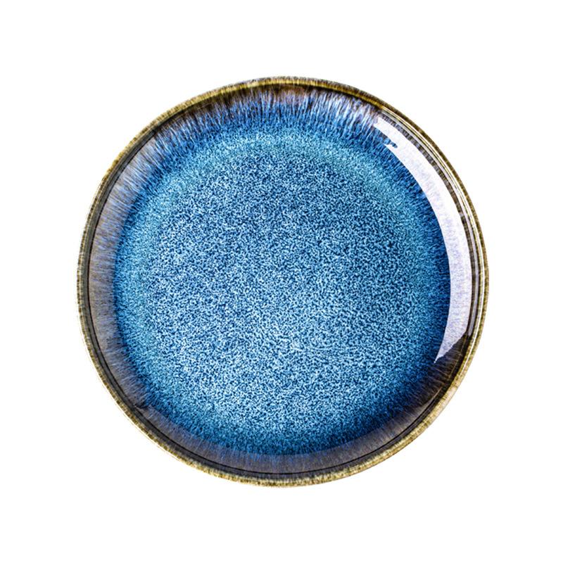 Yunmeng Blue Kiln-Changed Glaze Tableware Is Exported To Europe, America And Other Retro Personalized Blue Irregular Ceramic Dishes