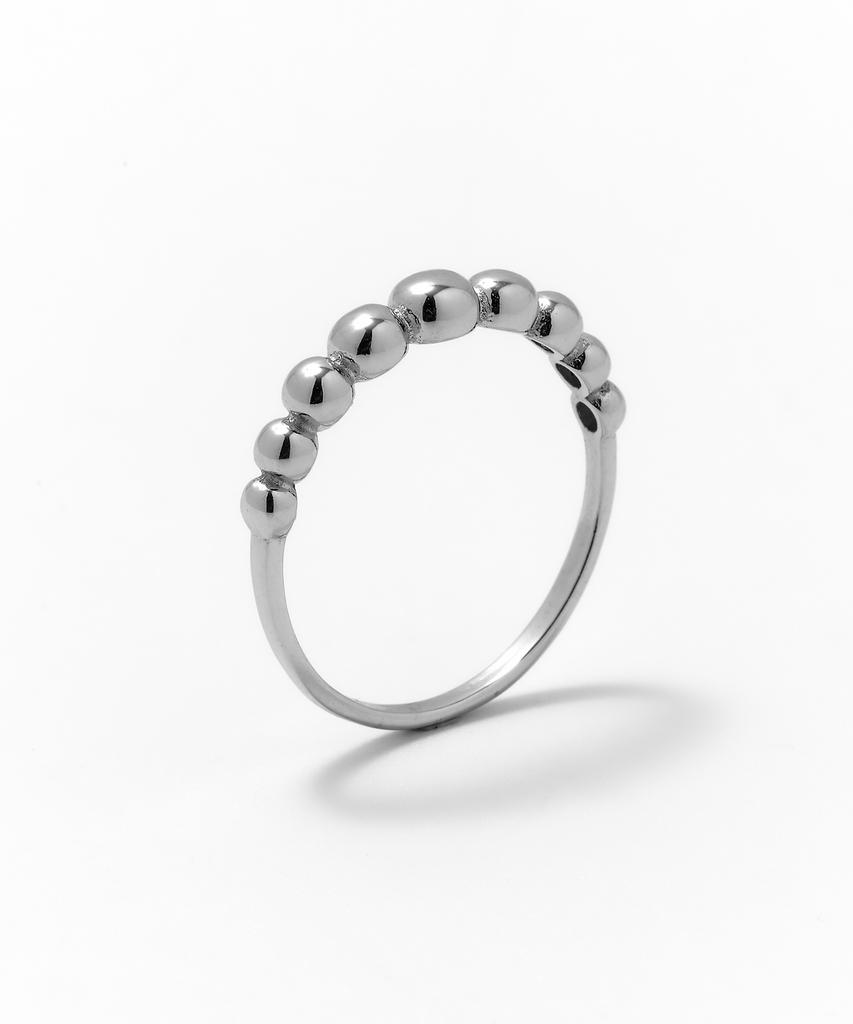 Ccorie Mini Ball Crescent Ring Silver