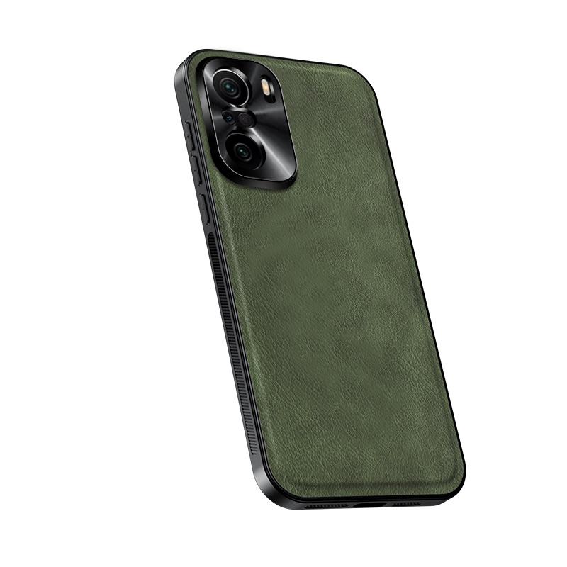 For Poco F3 Case Magnetic Elegant Leather Wear-Resistant Lens Fully Covered Non-Slip Grip Edge Cover Shell
