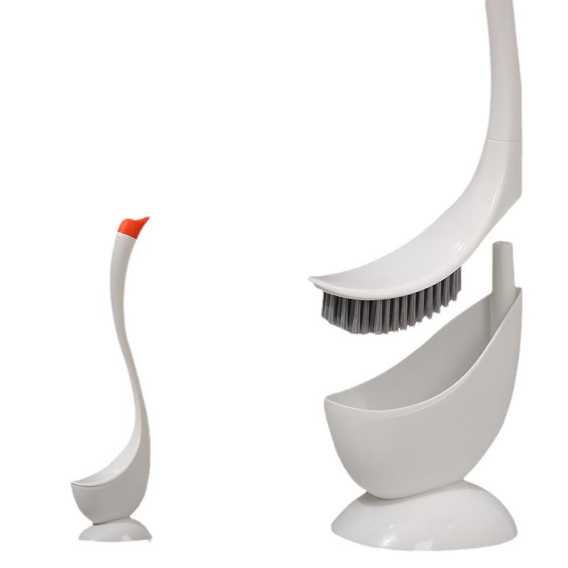 Swan Toilet Brush with Base - Fashionable Household Bathroom Cleaner for Squat Toilets