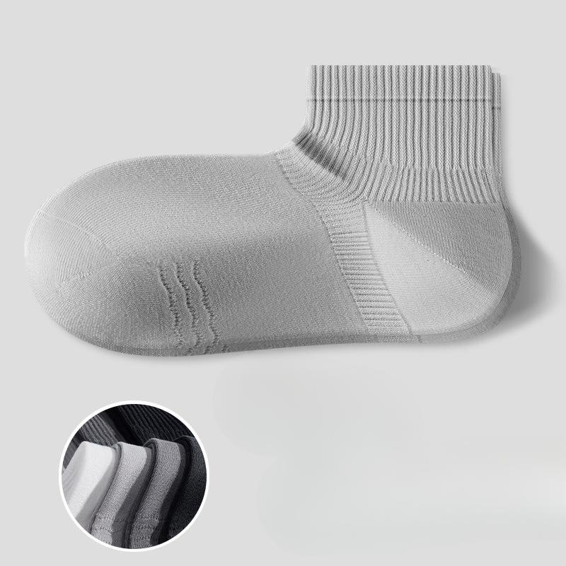 Men's Summer Thin Cotton Sweat Absorber and Non Foot Solid Color 7a Antibacterial Socks